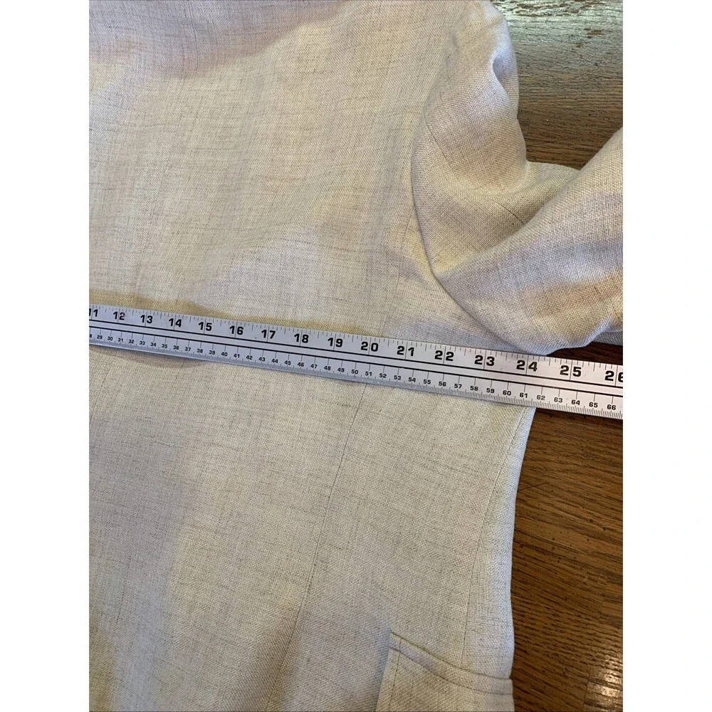 Vtg 70's Ernesto Bellini Linen Blazer Men's 44 Reg Beige Jacket 2 Button Lined